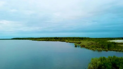 Big lake in siberia Stock Footage 131446015