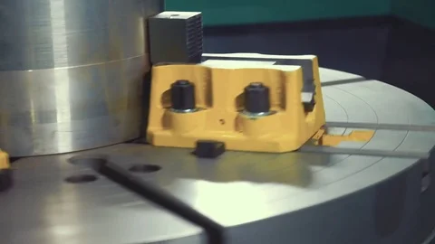 Big lathe machine Stock Footage 77553230