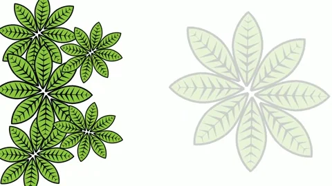 Big leaf green flower background animation rotating on the side Stock Footage 249031703