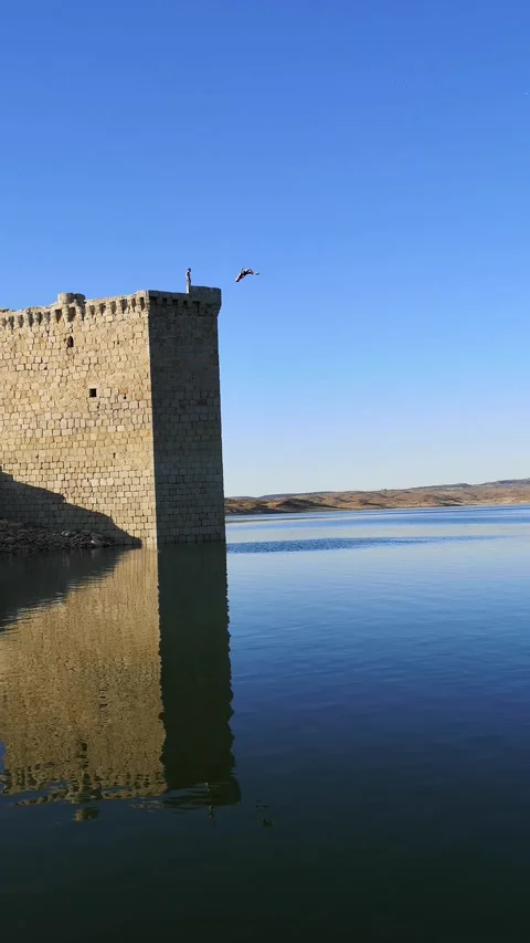 Big Leap Will Leave a Mark, Cáceres, Spain - 28 Sep 2019 Vídeo Stock 205205372