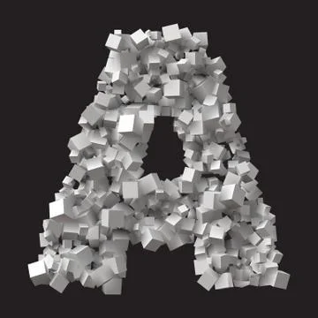 Big letter formed by random sized cubes Stock Illustration