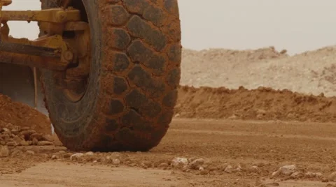 Big Leveling Machine On Construction Site Stock Footage 63169854