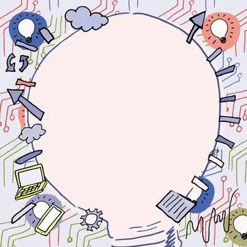 Big Lightbulb Drawing With Important Messages Written Inside. Crutial Stock Illustration