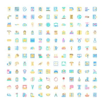 Big linear icon set for web design and business Illustrazione stock