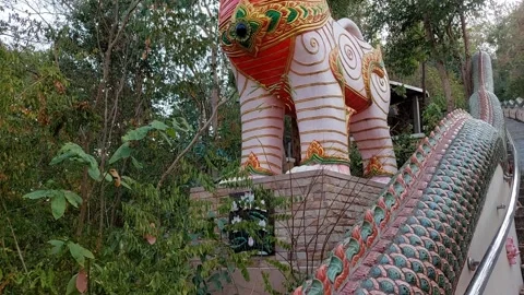 Big lion statue Stock Footage 266778887