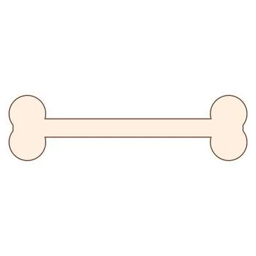 Big long thin pink bone. Theme for dogs and other animals.  Stock Illustration