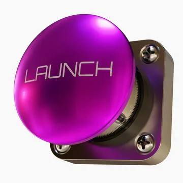 Big Magenta "Launch" Button Stock Illustration