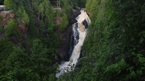 Big Manitou Falls, Pattison State Park, Wisconsin Stock Footage 64885565