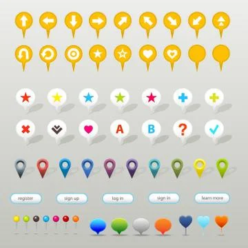 Big map set Stock Illustration