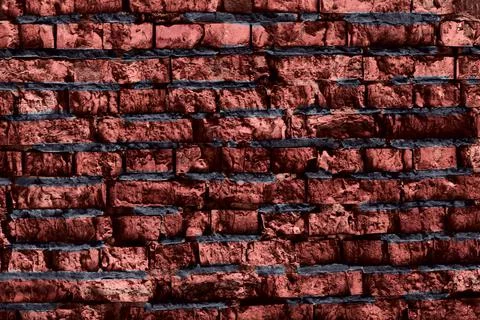 Big mate full background of detailed old red brick wall . Foto stock