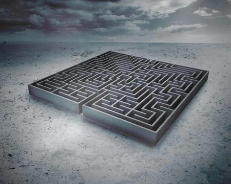 Big maze under cloudy sky Stock Photos