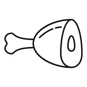 Big meat icon, outline style Stock Illustration