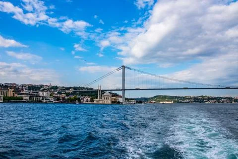 The Big Mecidiye mosque or Ortakoy mosque in Istanbul Stock Photos