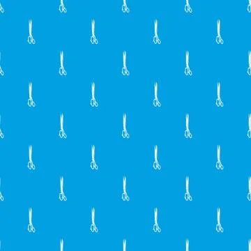 Big medical scissors pattern vector seamless blue 스톡 일러스트