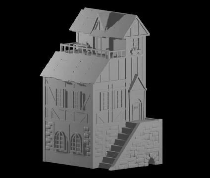 maximize Skalk cock Big medieval house - blender project ~ 3D Model #200992574