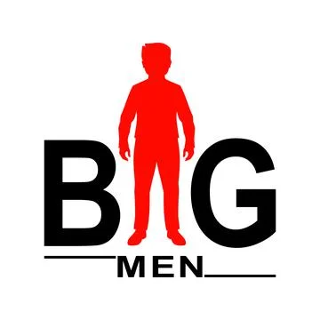 Big men text logo isolated on white background. Vector illustration Illustrazione stock