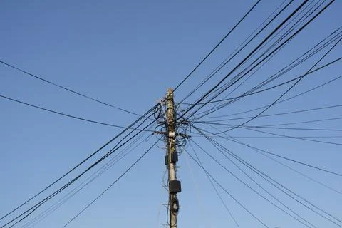 Big mess of wires Stock-Fotos