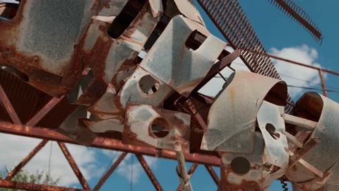 Big Metal spider in Cremea Stock Footage 155448245