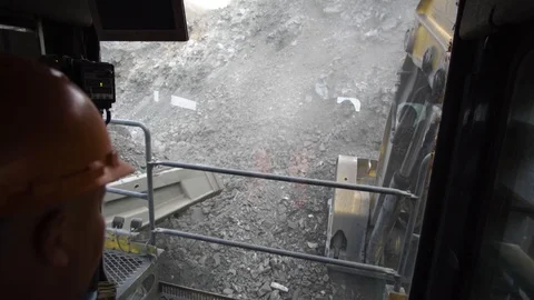 Big mining excavator driver at work Video stock 114828684