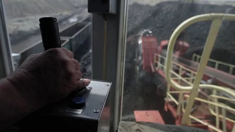 Big mining truck load coal Stock Footage 81545410