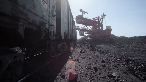 Big mining truck load coal Stock Footage 81715675
