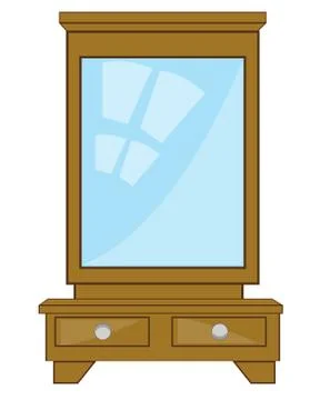 Big mirror on night table Illustration