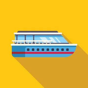 Big modern comfortable passenger ship sailing on water surface Stock Illustration