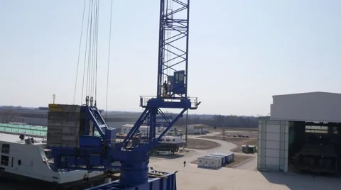 Big modern shipyard Stock Footage 60243224