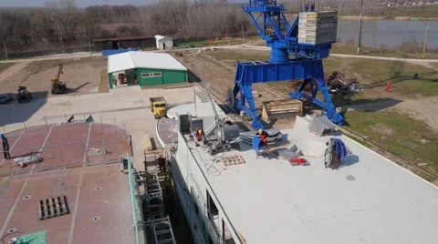 Big modern shipyard Stock Footage 60243520