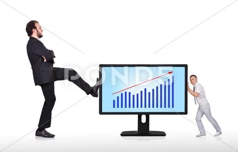 Big monitor with chart Stock Photos