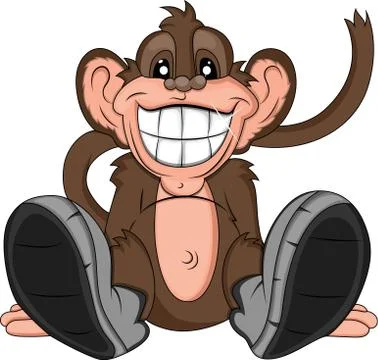 A big monkey in boots sits Stock Illustration