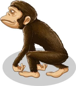 Big monkeys running around Stock Illustration