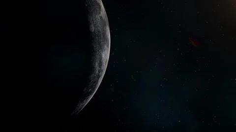 Big moon and starfield Stock Footage 67831201