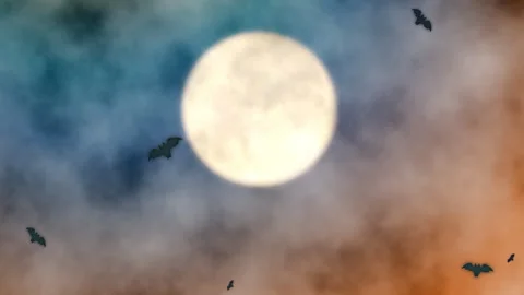 Big Moon &amp; Bats_A Stock Footage 286313264
