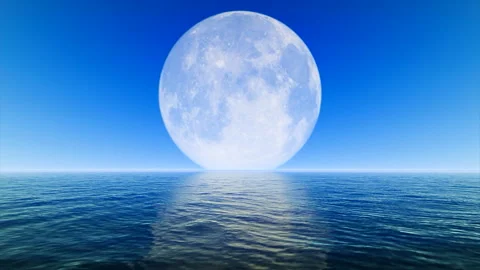 Big Moon on Blue Sky 库存影片 144433858