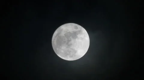 Big Moon on a cloudy night Stock Footage 45607674