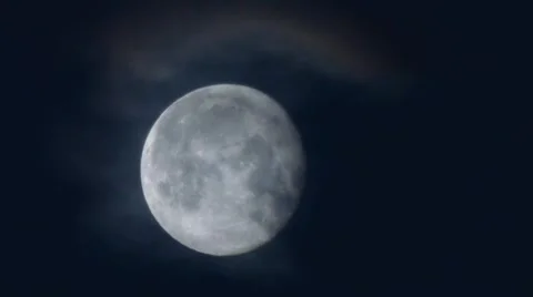 Big Moon eary clouds Stock Footage 45876106