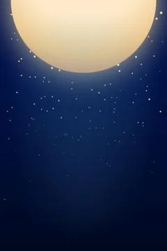 Big moon at night Stock Illustration