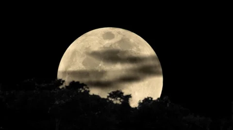 Big Moon Rising Stock Footage 1068614