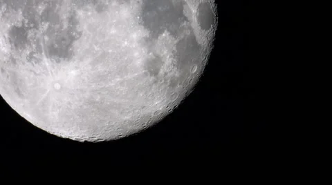 Big moon in the sky. The view through the clouds Stock Footage 48336643