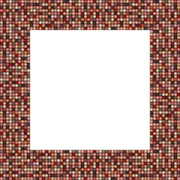 Big mosaic frame in elegant decent colors Stock Illustration