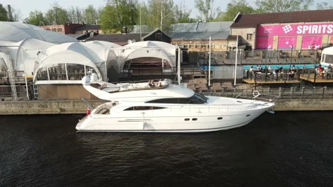 Big motor boat Stock Footage 159278845