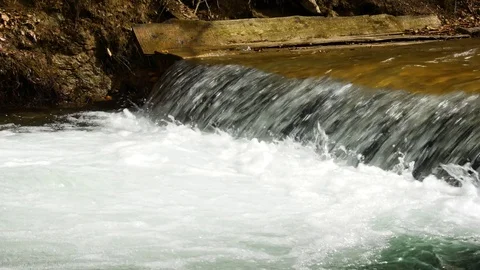Big mountain river at spring. Clean and clear water. Stock Footage 74750017