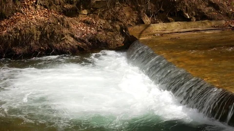 Big mountain river at spring. Clean and clear water. Stock Footage 74750063