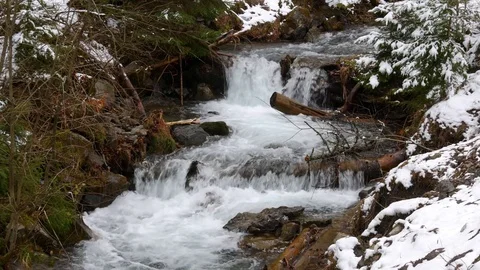 Big mountain river at spring. Clean and clear water. Stock Footage 75238172