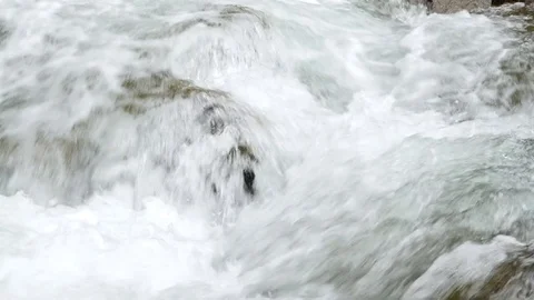 Big mountain river at spring. Clean and clear water. Stock Footage 76082193