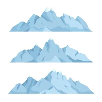 Big mountain set, vector illustration Stock Illustration