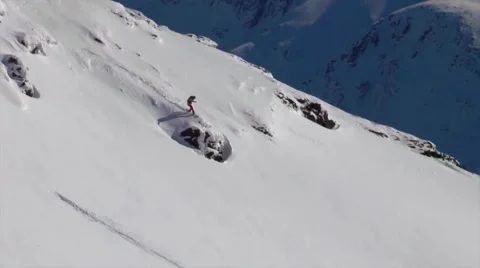 Big mountain snowboarding Stock Footage 42760718