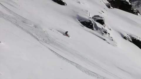 Big mountain snowboarding Stock Footage 42760822