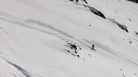 Big mountain snowboarding Stock Footage 42761034